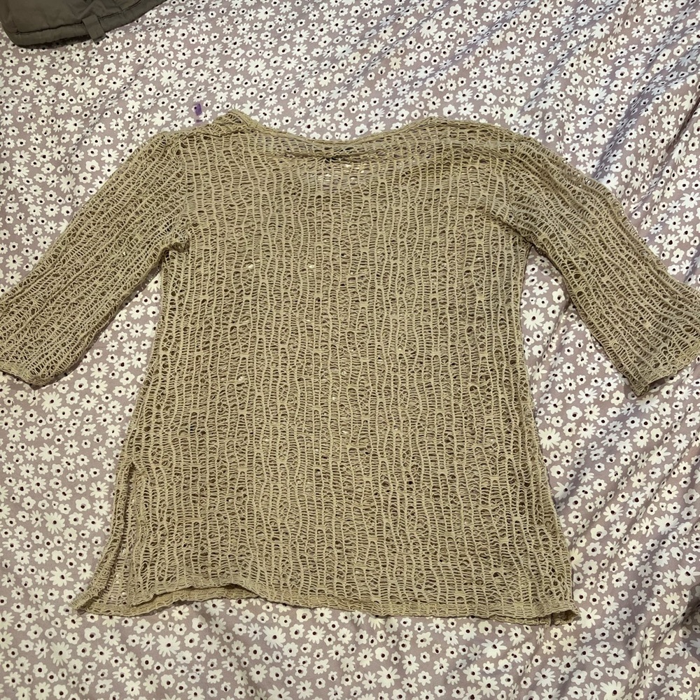 Tan see through shirt